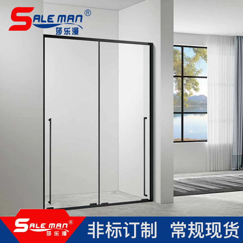 304不锈钢淋浴房一字型移门 浴室隔断门洗手间卫生间干湿分离定制