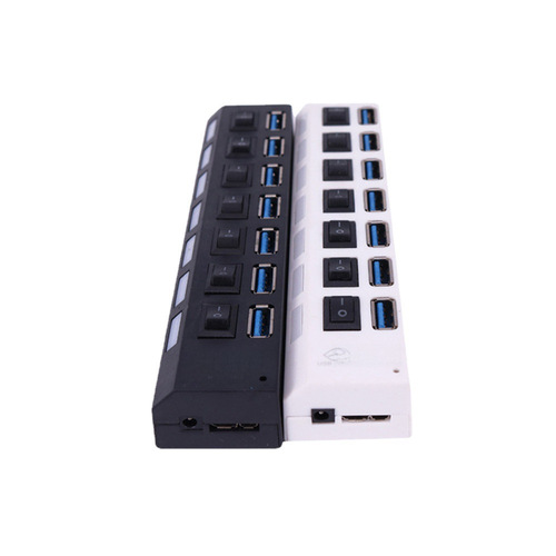 Factory Wholesale USB 3.0 4-Port 4-Switch/7-Port 7-Switch 3-Hub Fast Computer Splitter Hub Expansion