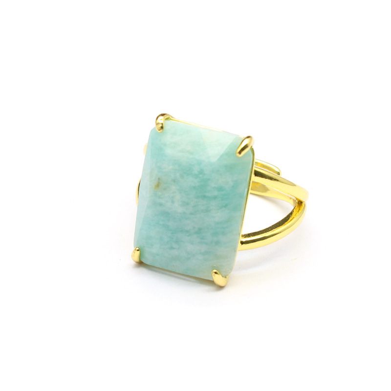 11g Weight Open Rings Classification Adjustable Ring Size 1 Piece Quantity Holiday, Daily Occasion natural stone Material Geometric Pattern Unisex Gender Simple Style, Classic Style Style Simple Style Classic Style Geometric Natural Stone Open Rings In Bulk 9