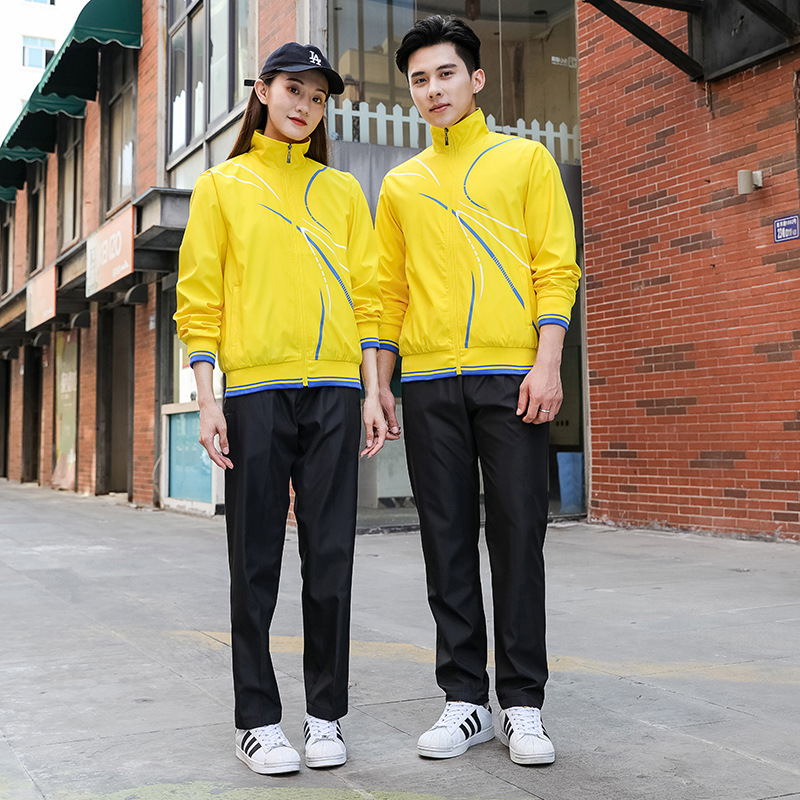 New Spring and Autumn Sportswear Couple Breathable Casual Set Running Class Uniform Group Uniform Athlete Entrance Chinese Style
