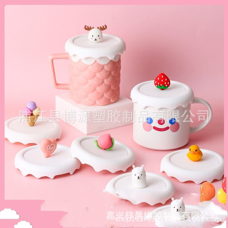食品级硅胶积雪杯盖陶瓷杯马克杯硅胶杯盖橡胶异形件PVC杯盖公仔