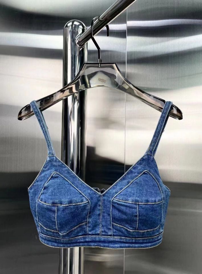 Title 2, Fashion Sexy Denim Vest voor dames, korte wikke...