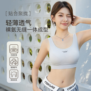Sports Bra, Large U-Shaped Beautiful Back Bra, Naked Ammonia Girl Intimates, All-In-One Small Breast Push-Up Bra Without Rims