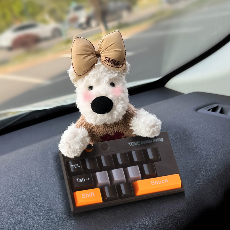 Tarjeta de estacionamiento temporal del automóvil lindo West Highland Puppy Keyboard Teléfono del automóvil Número de matrícula Decoración del automóvil Mover el automóvil