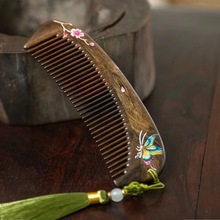 沉贵宝木梳生日礼物漆艺彩绘节日送妈妈养发梳子