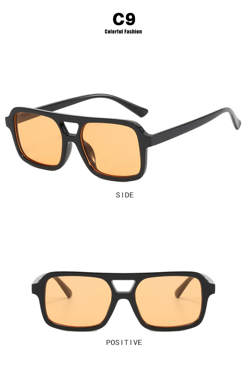 Women's Retro Sunglasses Double Beam Small Frame Fashion Glasses_voghion.com