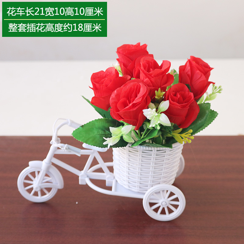 Flower cart+peach incense rose red