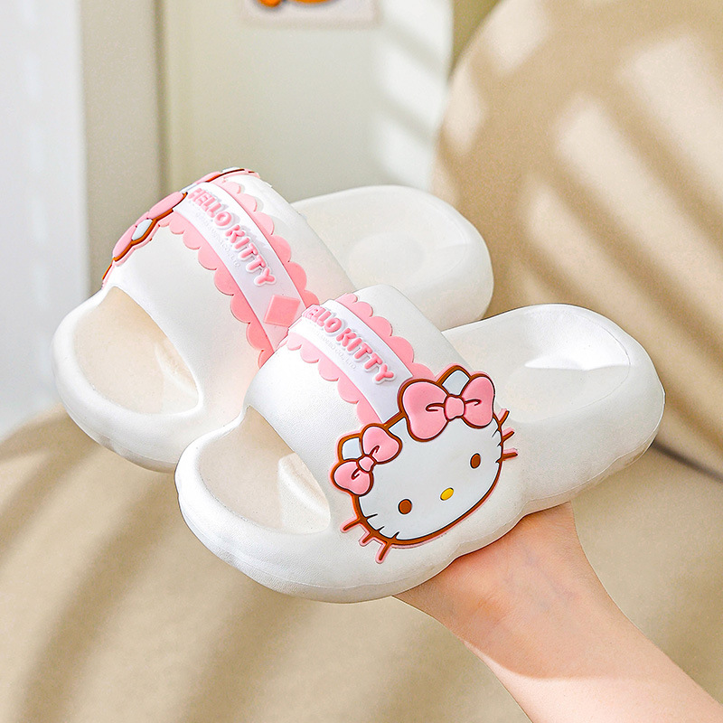 Genuina IP Sanlio zapatillas de perro de orejas grandes chicas de verano nuevo interior antideslizante padres-hijos lindos zapatillas para niños