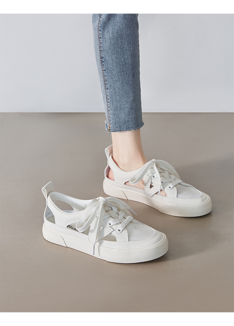 Giày sneaker nữ ZHR cổ thấp dáng thể thao, chất liệu lưới thoáng khí, đế nhẹ, phong cách mùa hè — CS73E màu be chi tiết 12