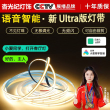 已接入手机APP智能cob灯带双色温语音无极调光客厅双眼皮线形灯顶