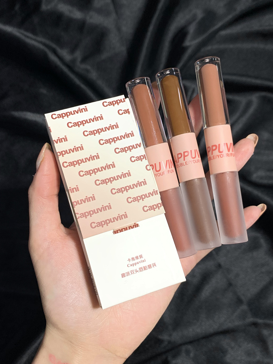 Cappuvini's new color fun double-head lip gloss mirror-like water gloss lip gloss is a domestic beauty lipstick with high appearance standards for students undefined
