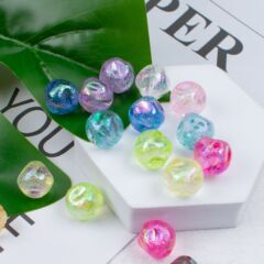 Solid UV Coated Acrylic AB Color Fig Newton 16mm Hole Beads DIY Jewelry Phone Chain Accessories Wholesale