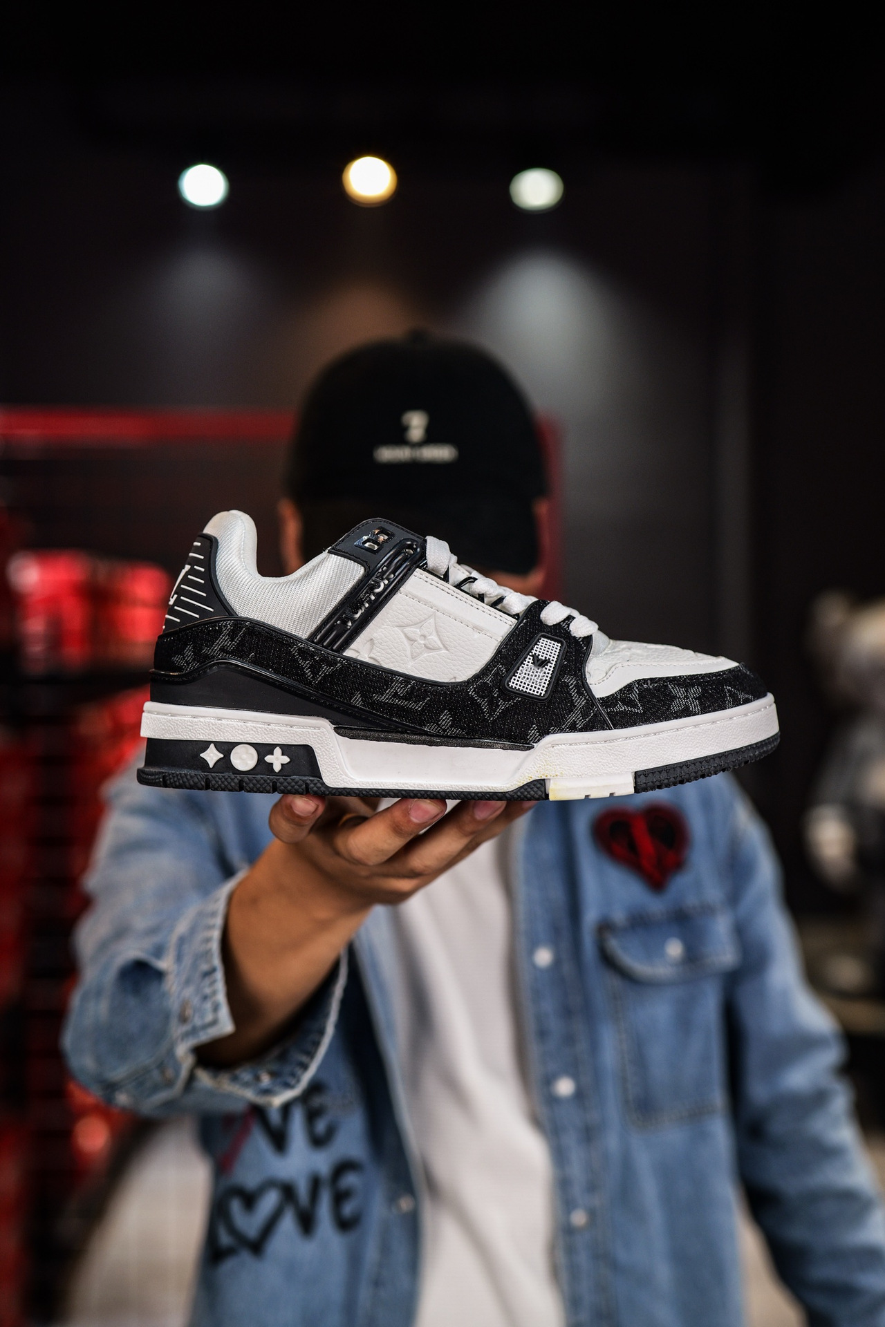 Caja de cajones casa de burro entrenador impresión de moda de suela gruesa elevación de zapatos deportivos pareja universal para hombres y mujeres skate