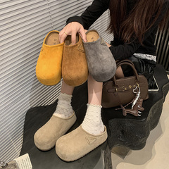 包头半拖鞋女款2025新款夏季外穿懒人一脚蹬增高厚底勃肯鞋子女鞋