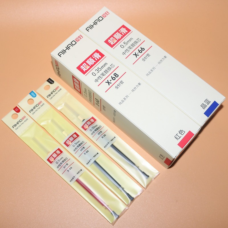 Love crystal blue neutral refill X67/68 pure 0.5/0.35 full needle tube student black and red carbon refill
