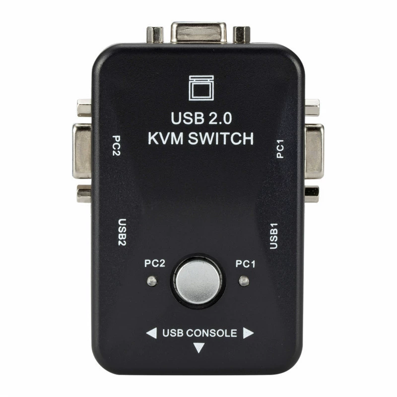 KVM-переключатель VGA, переключение USB, переключатель 2 в 1, выход из мыши и клавиатуры для совместного использования VGA, двойной вход–один выход