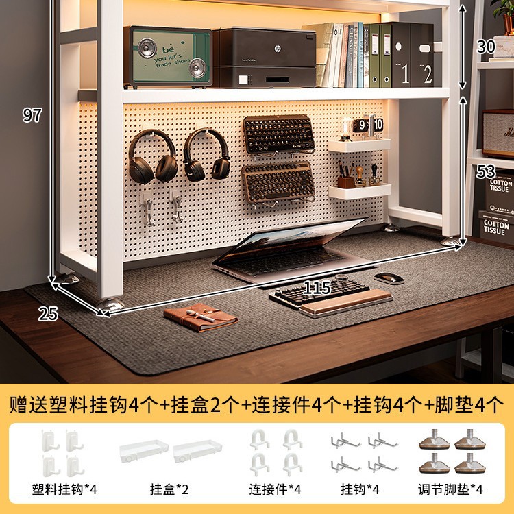Estante de escritorio, tablero de agujero, escritorio, escritorio vertical de varias capas, estantería, escritorio de computadora de almacenamiento integrado, estación de trabajo