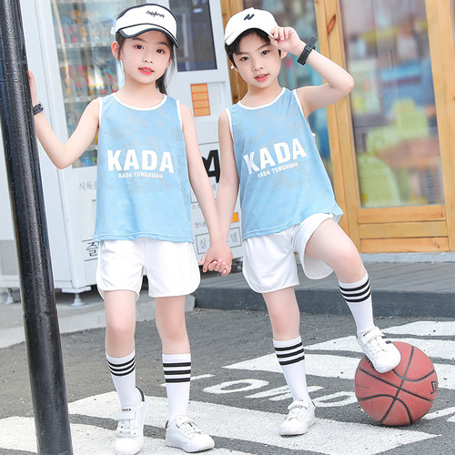 Boys' vest suit, girl's summer thin vest, children's vest, children's mesh quick-drying sports and leisure suit