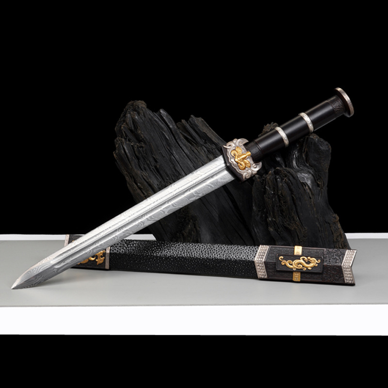 龙泉市刀剑手工锻打小秦剑汉剑宝剑花纹钢唐剑防身冷兵器未开刃