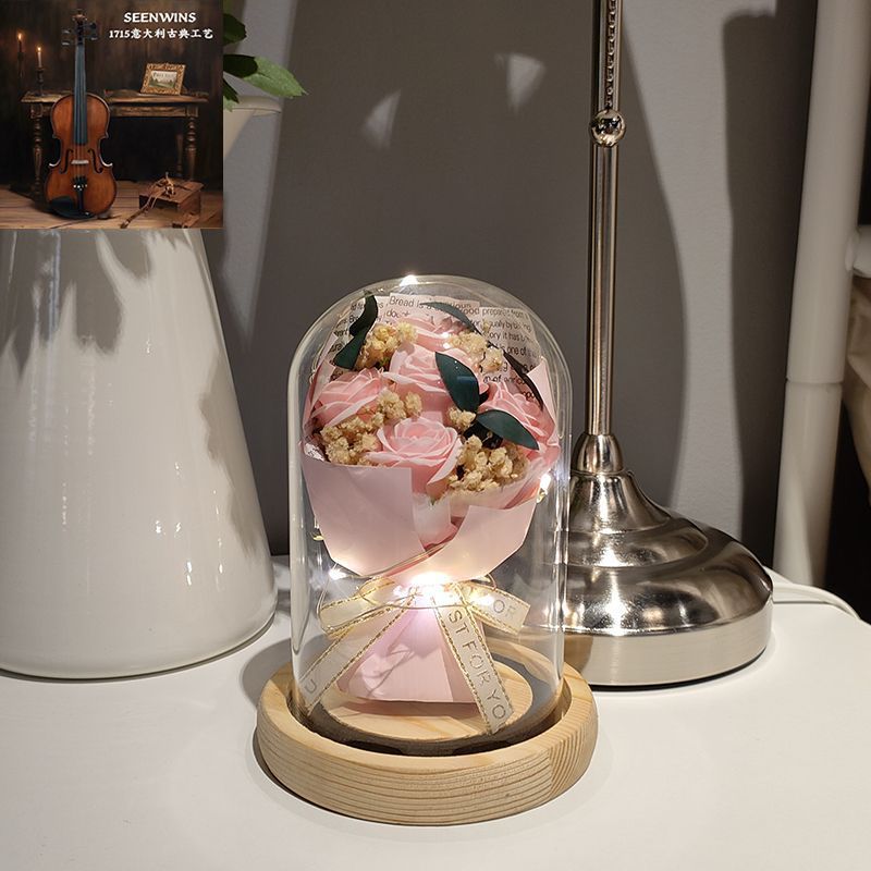 [인기추천] 청춘 - 핑크장미 5송이 - 선물가방 + 축하카드 + 배터리 [완제품배송]