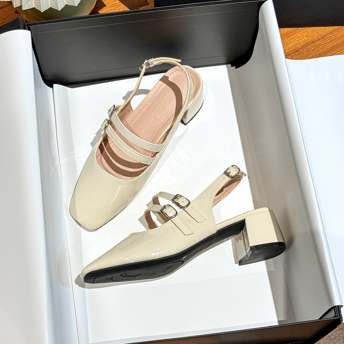 Серебряные износостойкие демисезонные туфли, универсальные сандалии, обувь, французский стиль