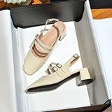 Серебряные износостойкие демисезонные туфли, универсальные сандалии, обувь, французский стиль