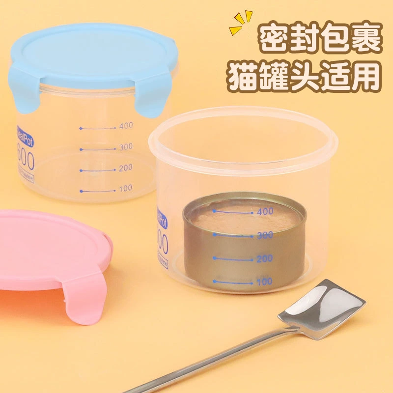 Консервы для кошек в герметичной круглой коробке, консервы для кошек и собак, герметичная крышка с ложкой, коробка для хранения влажных кормов для домашних животных