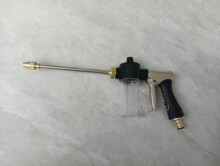 全金属电镀包胶加长杆聚压高压洗车水枪头D8浇花喷头刷车冲车泡沫