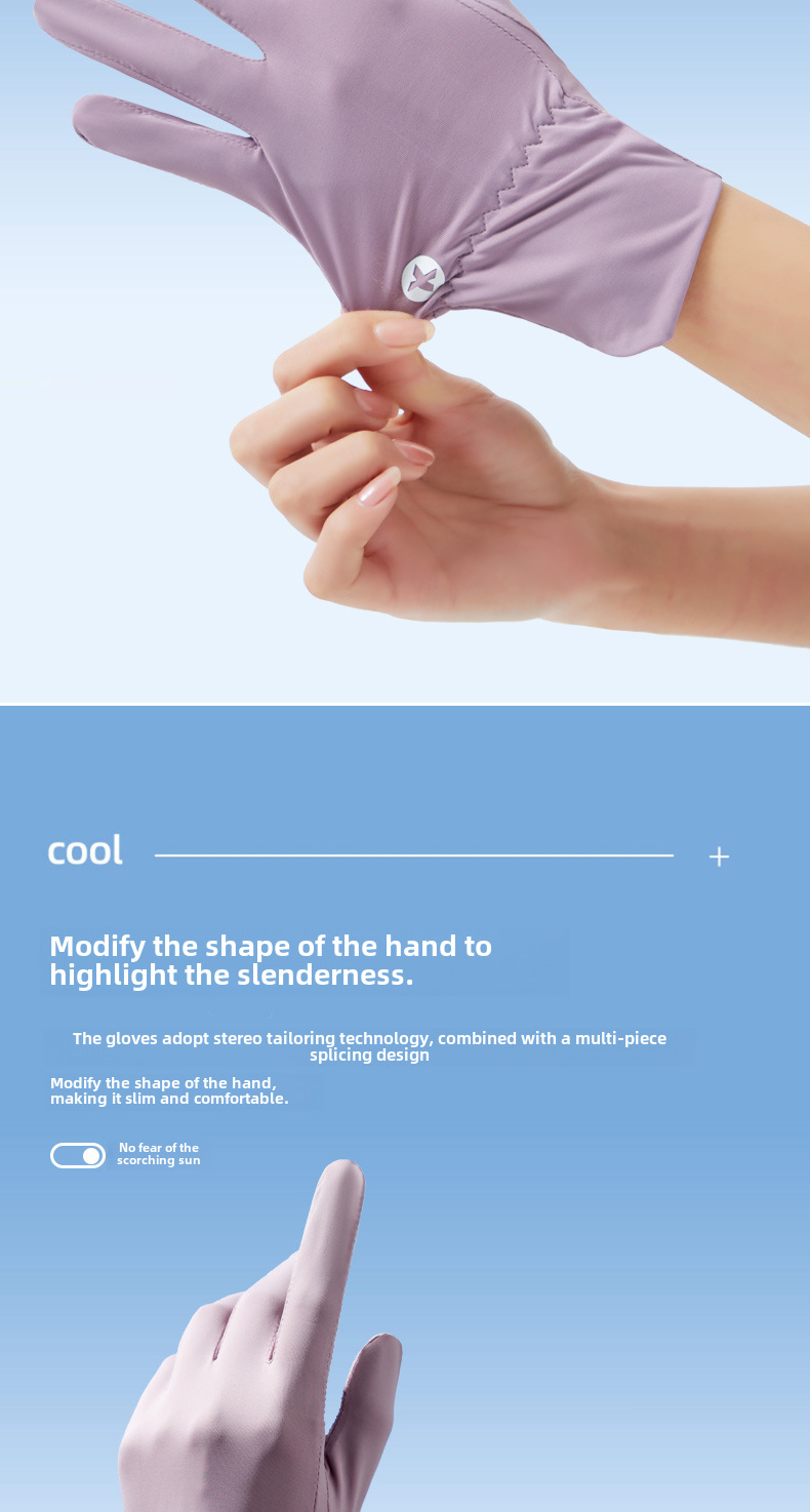 Sunscreen Gloves Women's Ultraviolet Protection Flip Thin Summer Ice Silk Breathable Fashion Electric Bicycle Bike Driving Finger_maomaolike.com