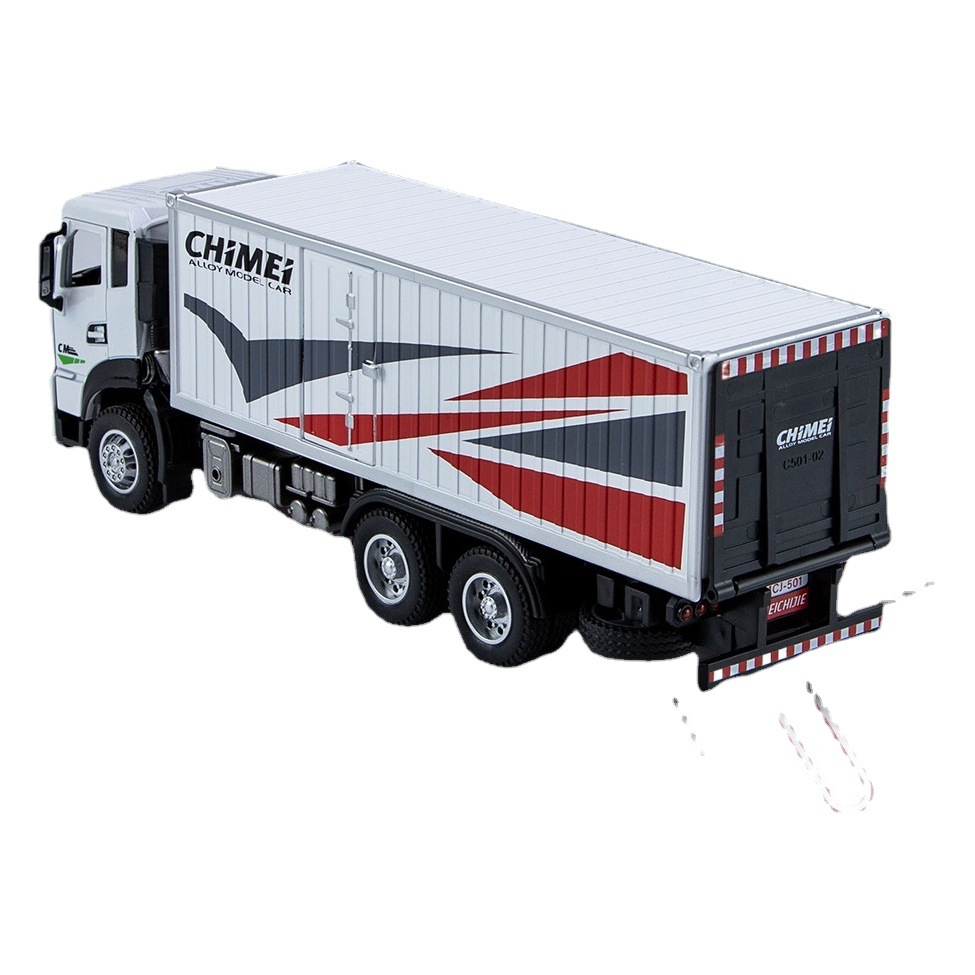 Modelo de camión de transporte de contenedores a escala 1:32, simulación en aleación con sonido y luz, camión de contenedores de Chenghai, producto original de súper origen, envío directo.