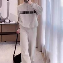 春秋季大码女装卫衣两件套胖MM洋气宽松显瘦运动休闲套装女300斤