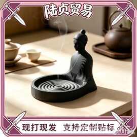 3D打印佛像卧香炉 中式禅意香盘摆件 防灰线香插桌面装饰跨境批发