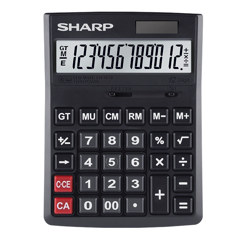 [Калькулятор Sharp с солнечной батареей, 12-разрядный, большой дисплей, финансовый и офисный девайс]