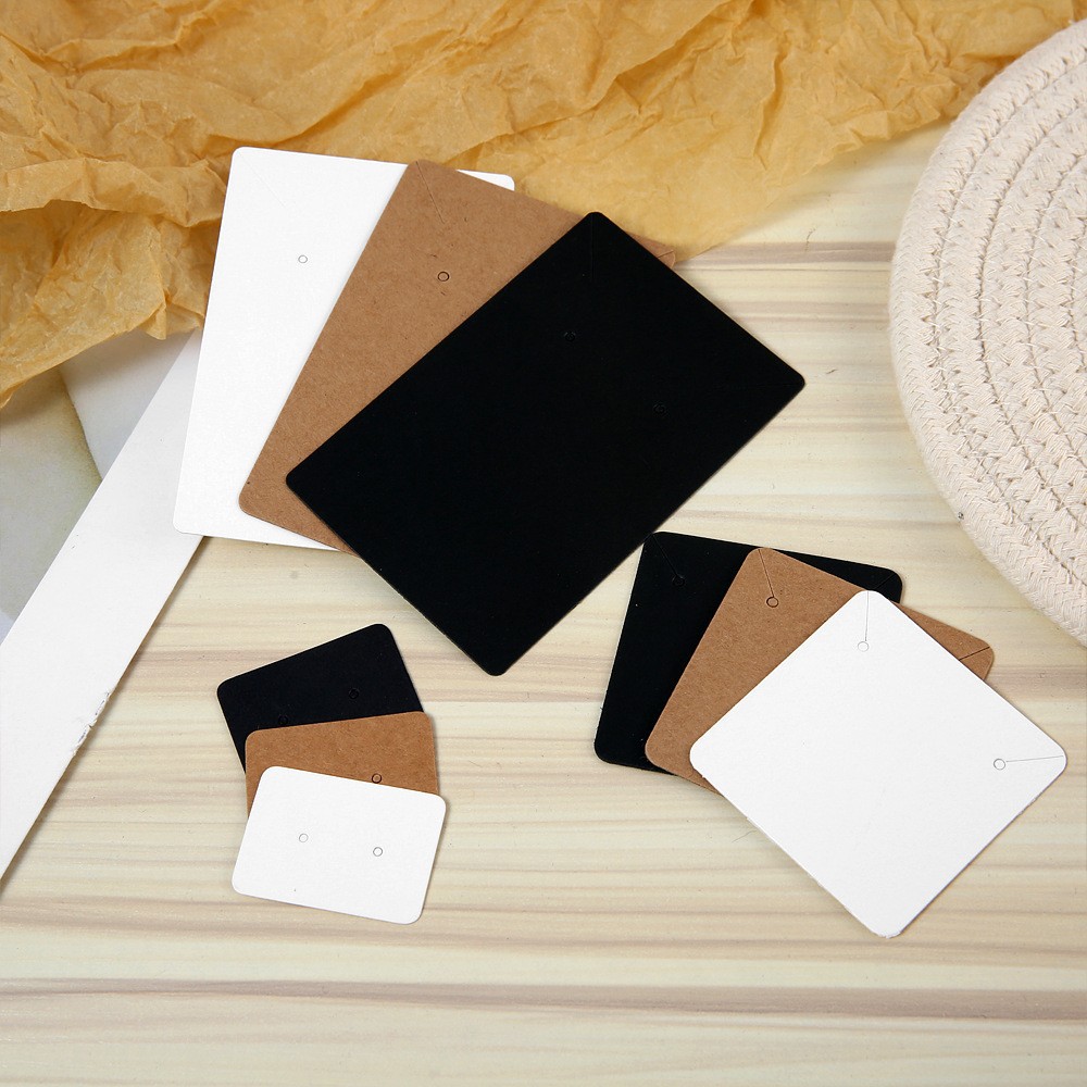 厂家批发空白牛皮纸项链卡纸白色耳环卡片黑色耳钉项链装饰卡现货