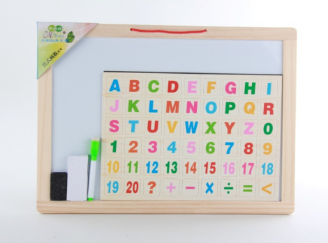 Weiweihu Children's Educación temprana de madera Tablero de graffiti de doble cara Tipo de esquina Tablero de dibujo en blanco y negro de almacenamiento portátil magnético de doble cara