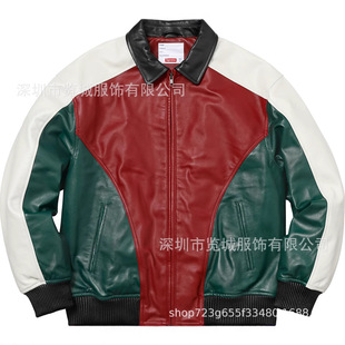 25 Street Fashion European and American Rivet Heavy Craft Embroidered Leather Jacket Quilted Retro Splicing Motorcycle Cotton Jacket for Men and Women