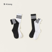 宥宝童装春夏季新款儿童时尚横条纹男童拼色中筒袜女童学院风袜子