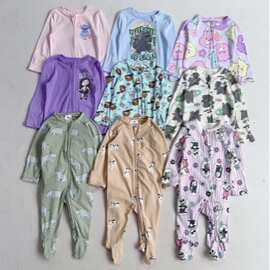 婴儿双向拉链款宝宝爬服原单拉链长爬，花色如图片面料很好