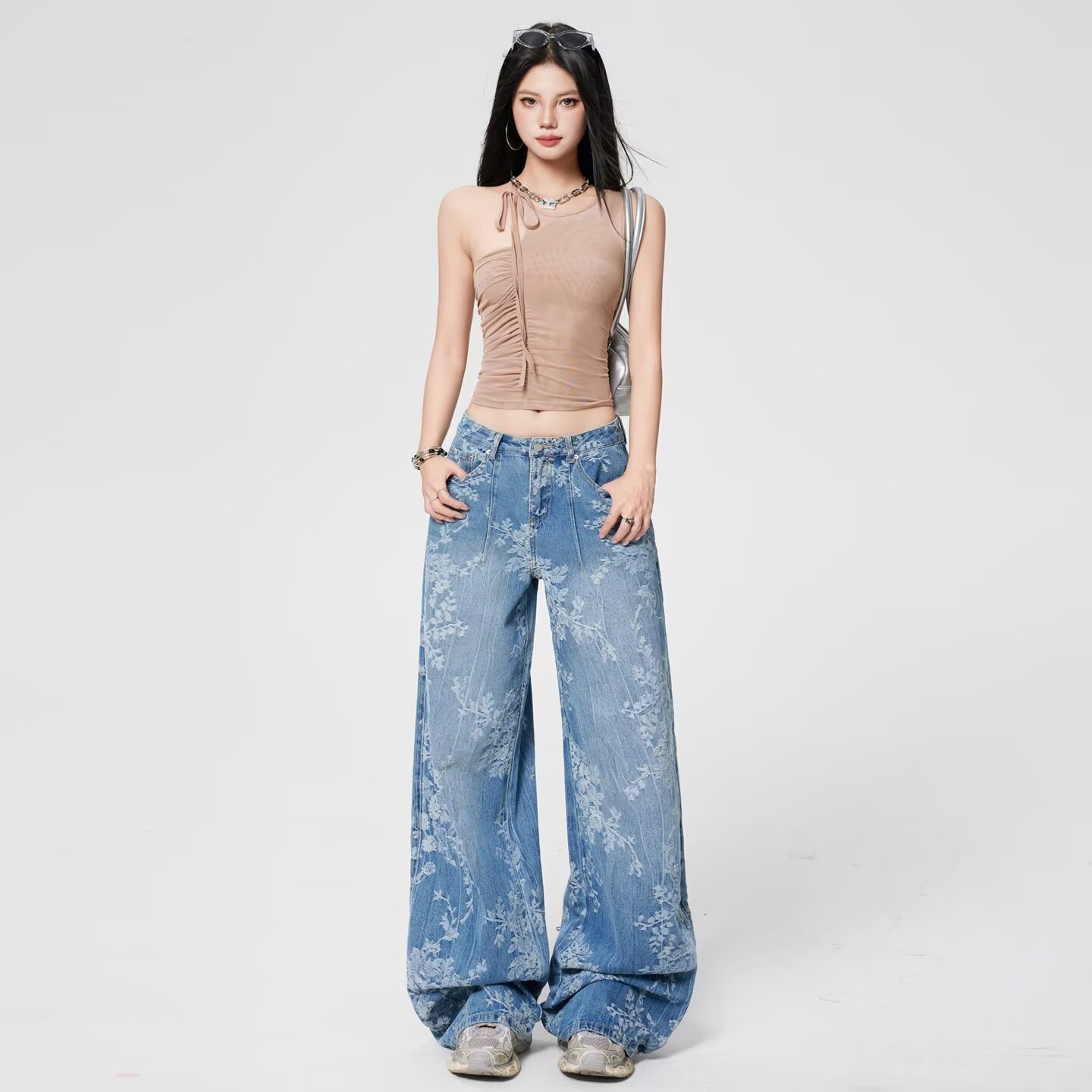 Girls' Jeans 2025 New Children's Pants Summer Thin Stylish Fashionable Little Girl Wide-Leg Pants Summer Long Pants