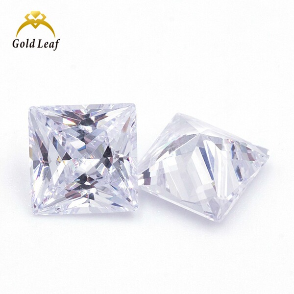 1X1~15X15Mm 3A5A Square Right-Angle White Zircon Princess-Cut Zircon Ring Face Loose Stone Wholesale