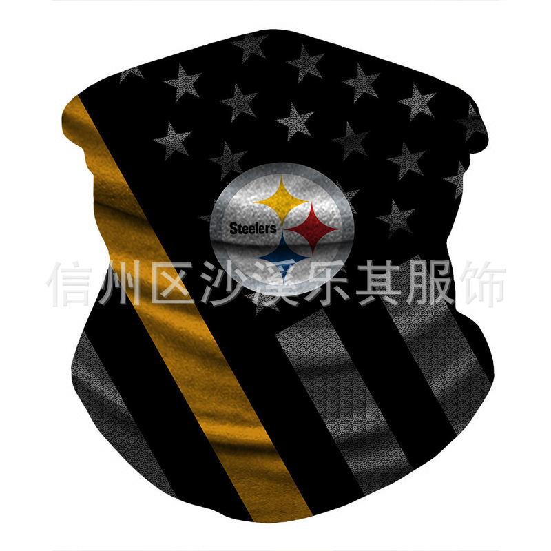 Máscara de impresión digital 3D para equipos de la NFL europeos y estadounidenses Montar al aire libre a prueba de polvo, protección solar, máscara deportiva a prueba de viento, se puede fijar Zhi