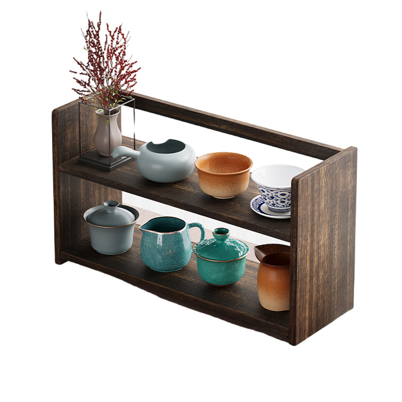 Madera maciza nuevo estilo chino de la taza de almacenamiento en rack de mesa estante organizador de escritorio estante antiguo estante