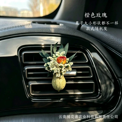 Interior Fragrance, Car Perfume Aromatherapy - orange-rose-gulu-fruit-car-air-freshener-includes-essential-oil