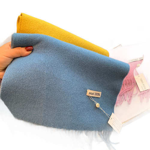 100% Wool Australian Pure Wool Scarf with Long Tassels, Warm Cashmere Shawl, Winter Warmth Knitted Neck Scarf for Couples