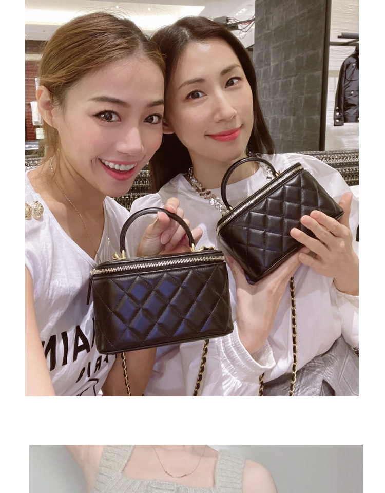 2024 spring and summer new leather small fragrant wind Lingge chain box fashion simple shoulder bag_voghion.com