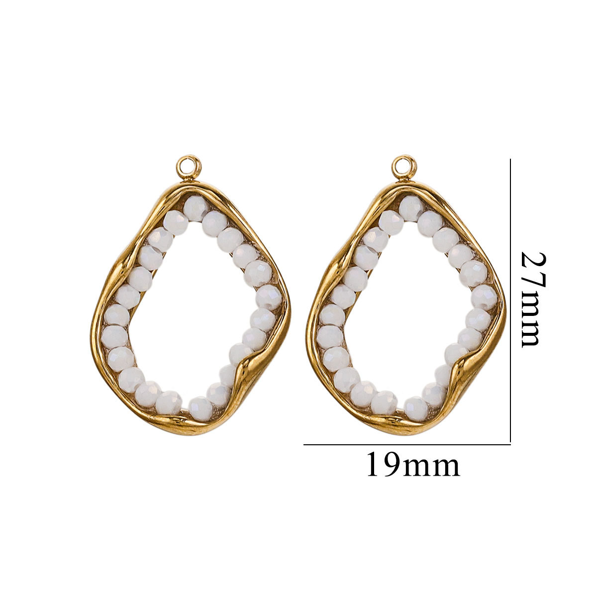 Pendientes de metal geométrico curvado en espiral colgantes de cristal irregular de acero inoxidable cadena de suéter accesorios de collar