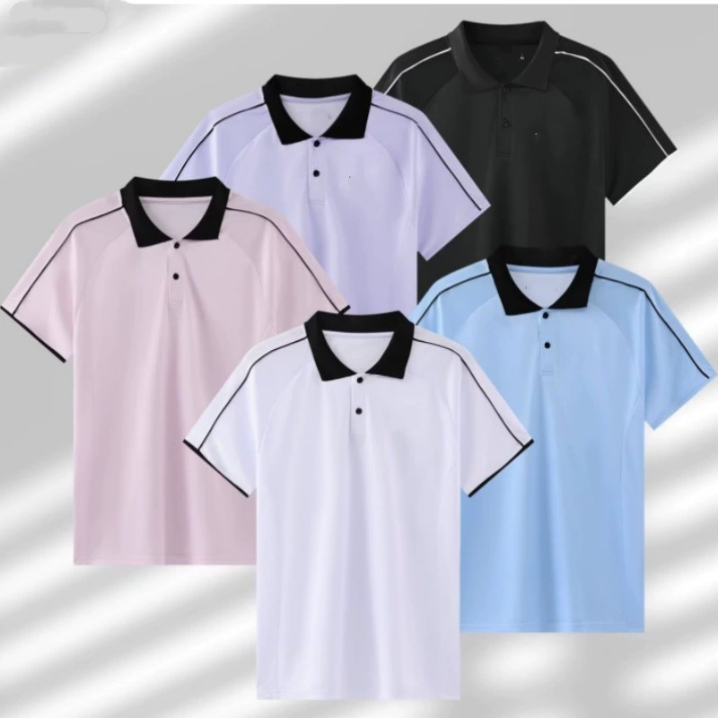 Новая модель yy для мужчин и женщин рубашка POLO быстрая сухая рубашка с короткими рукавами повседневная спортивная одежда с отворотом для учащихся начальной и средней школы