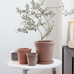 Italian Imperial Rome round cement pot with lace planting flower pot Nordic flower pot water-absorbent and breathable European gardening