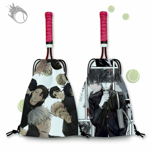 Anime men's tennis racket bag double shoulder portable basketball storage bag primary school students large capacity tennis racket protection bag