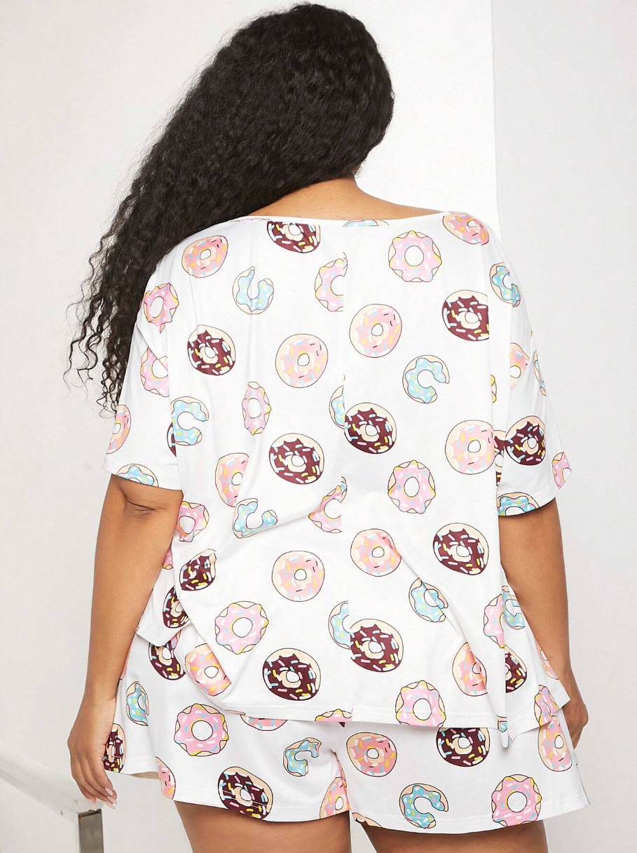 Home Women's Casual Classic Style Printing Polyester Milk Fiber Shorts Co-ord Set Pajama Sets display picture 20